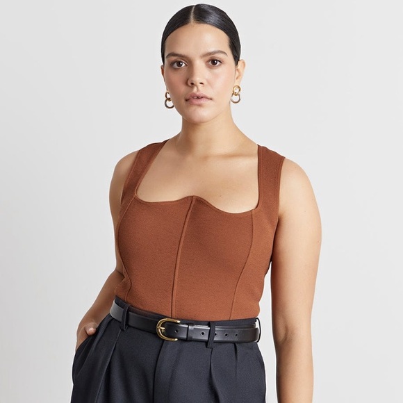 BNWT! Who What Wear Haley Corset Bodysuit in Cocoa Size S - Picture 1 of 5